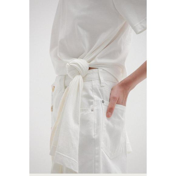 NEW EENK see knotted tie t-shirt in white - Picture 5 of 8